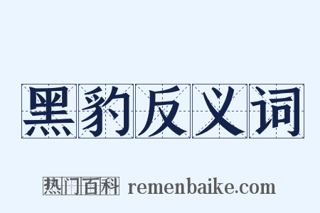 黑豹反义词是什么意思的图片